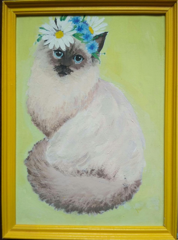 Детский рисунок - Сиамская кошечка