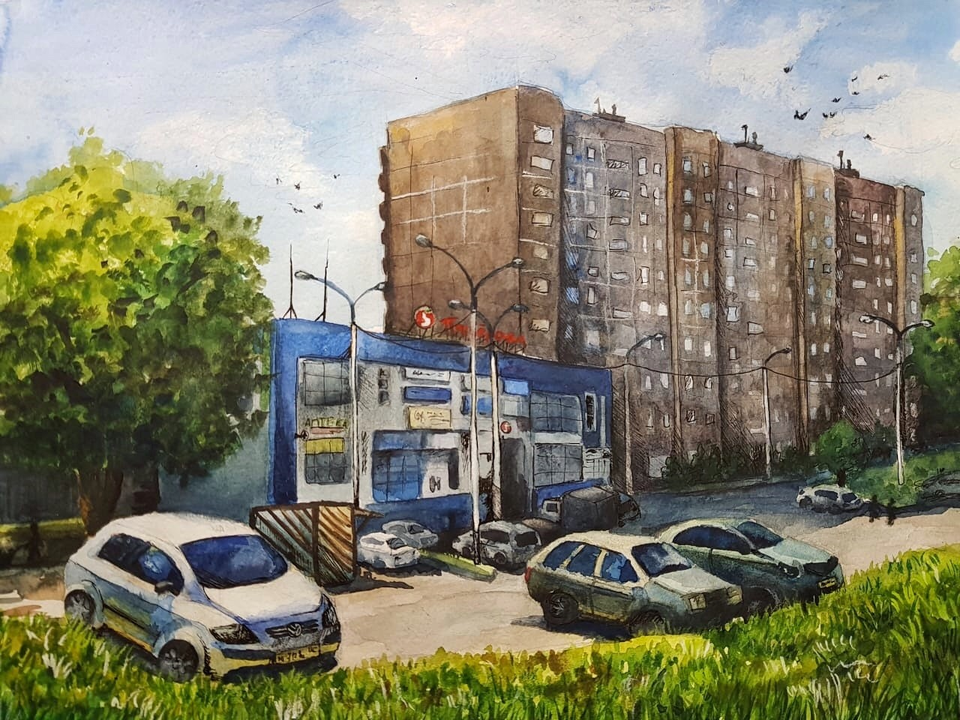 Детский рисунок - Улочка в Домодедово