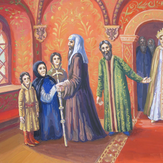 Рисунок "Патриарх Иоаким благословляет царицу Наталью Кирилловну и царевичей Петра и Алексея" на конкурс "Конкурс творческого рисунка “Свободная тема-2019”"