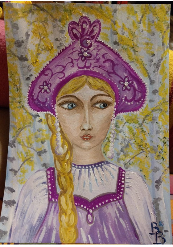 Детский рисунок - Русская красавица