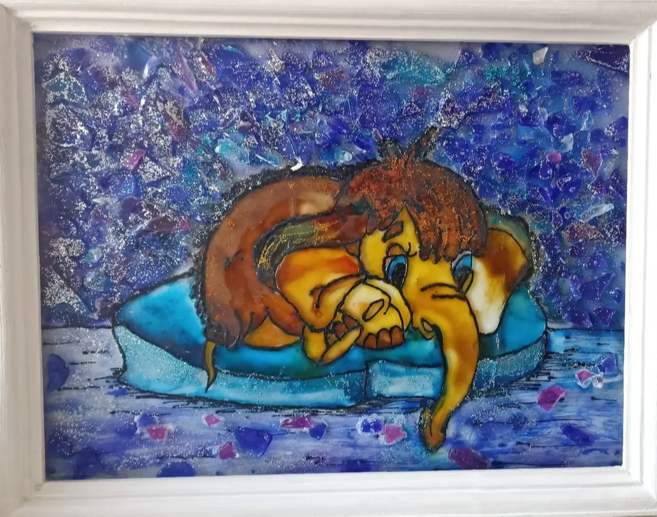 Детский рисунок - Мамонтёнок