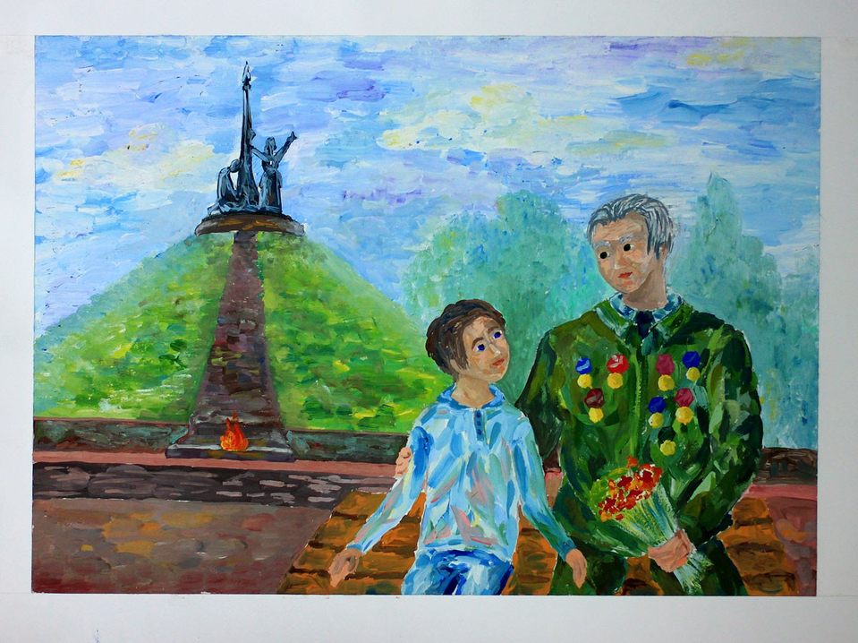 Детский рисунок - Слава ветеранам
