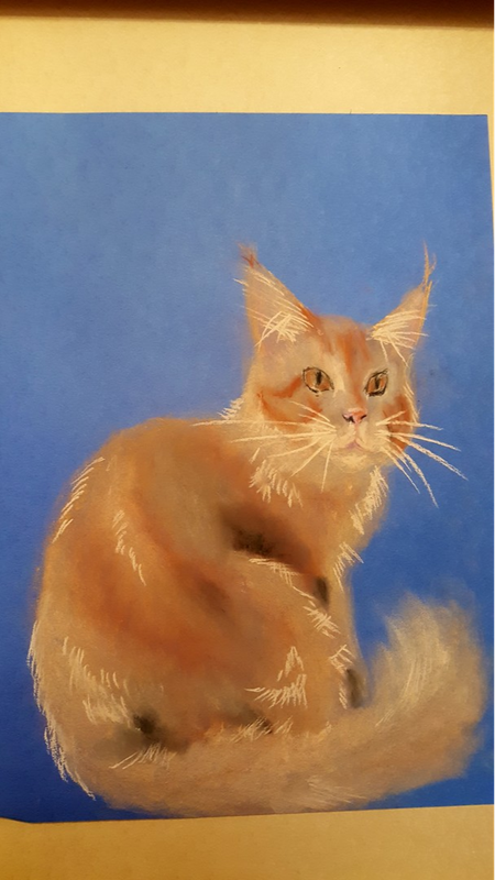 Детский рисунок - Кот Кельвин
