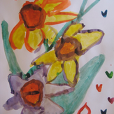 Рисунок "Нарциссы на 8 Марта" на конкурс "Конкурс детского рисунка "Женский день - 2018""