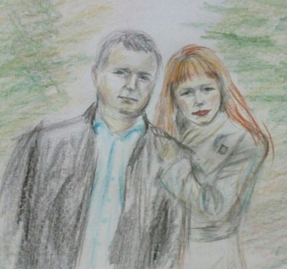 Детский рисунок - Мои любимые родители
