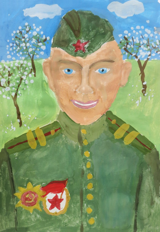 Детский рисунок - Мой прадедушка