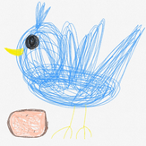 Рисунок "Птичка клюёт хлеб"