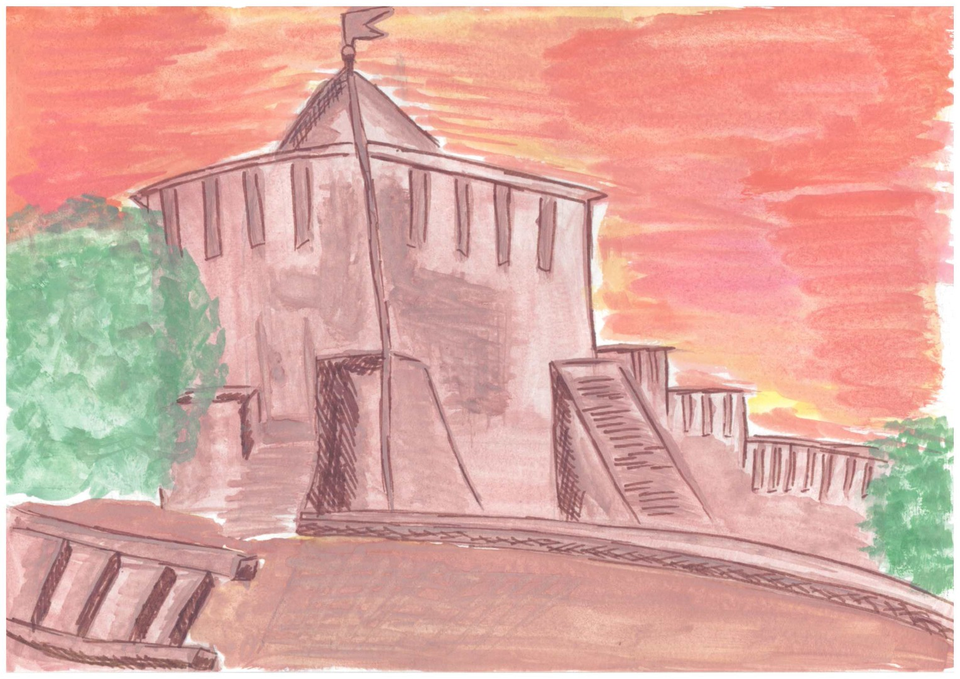 Детский рисунок - Нижний Новгород- столица закатов