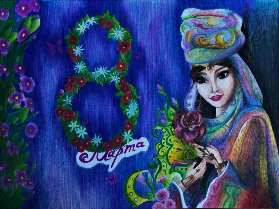 Детский рисунок - Восточная красавица