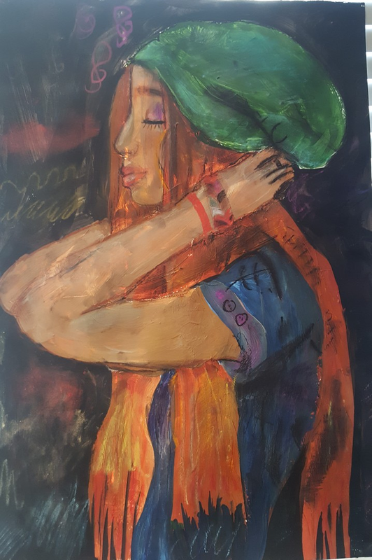 Детский рисунок - Портрет сестры