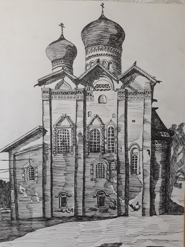 Детский рисунок - спасо- преображенский монастырь