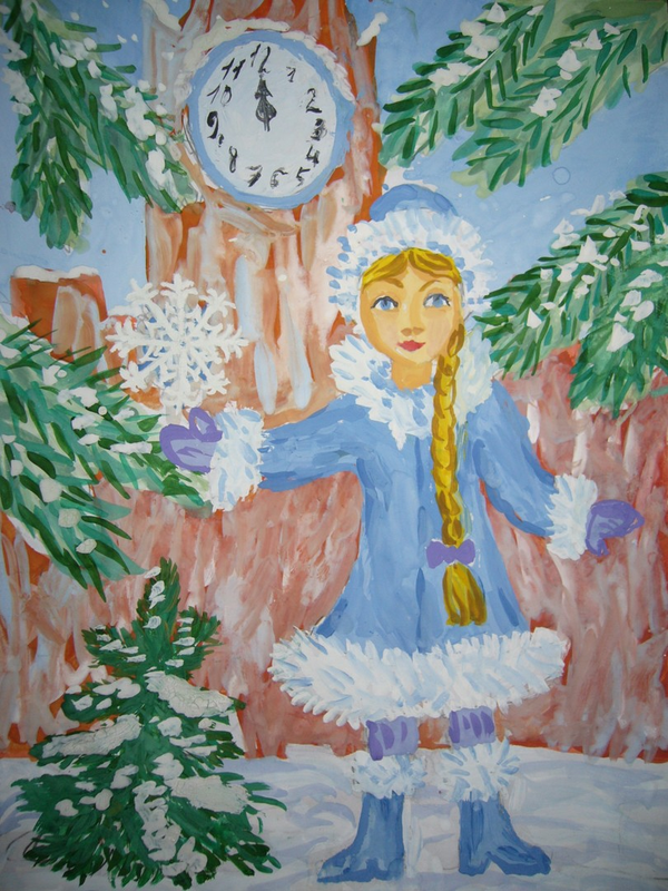 Детский рисунок - Снегурочка