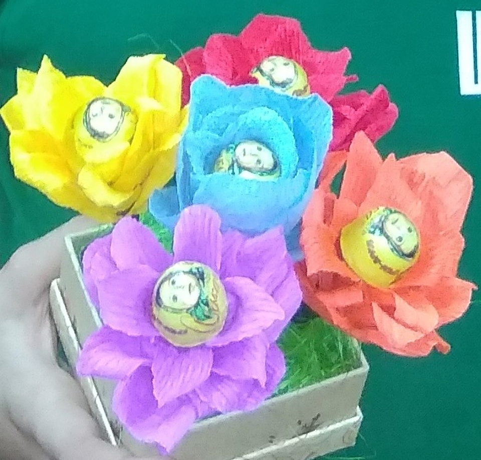 Детский рисунок - Цветы с сюрпризом