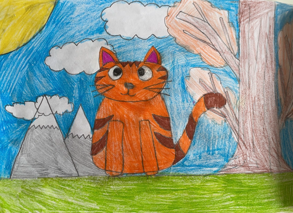 Детский рисунок - Котик