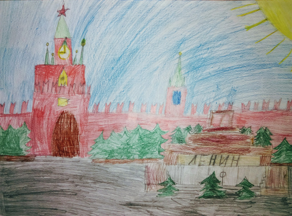 Детский рисунок - Москва Красная площадь