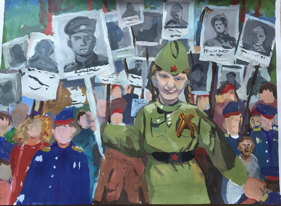 Детский рисунок - Бесмертный полк