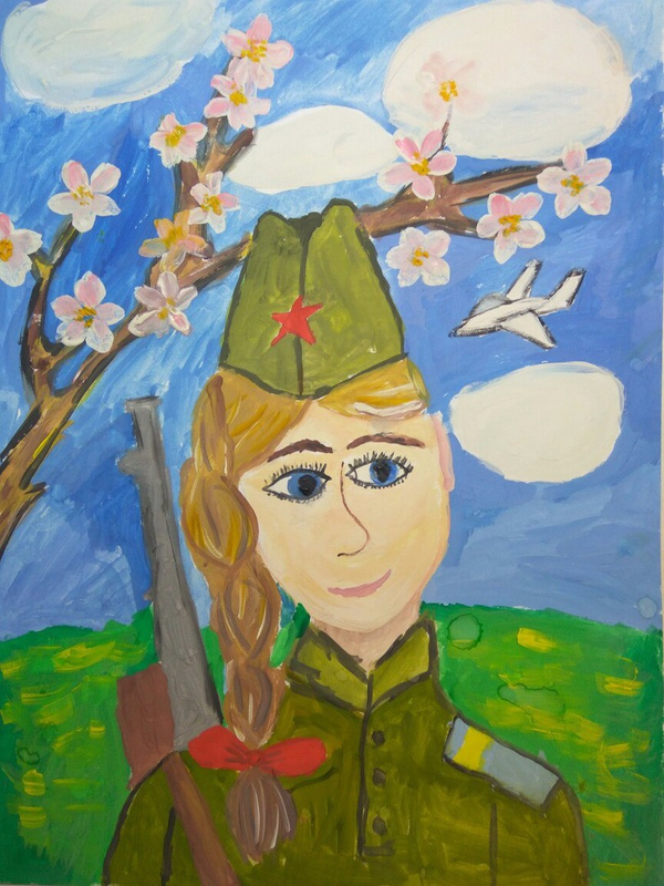 Детский рисунок - Первый день без войны