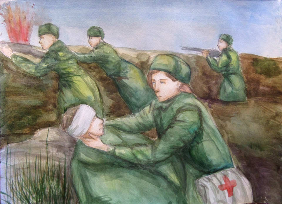 Детский рисунок - Сестра милосердия