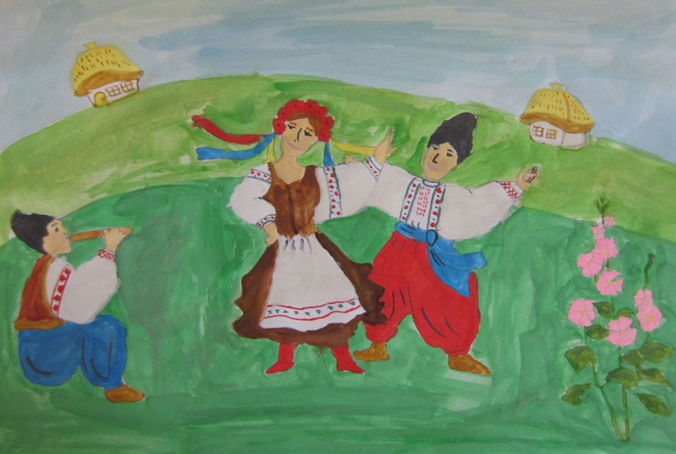 Детский рисунок - Весёлый праздник