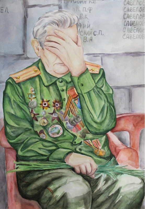 Детский рисунок - Слёзы Победы