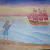 Рисунок "Алые паруса" на конкурс "Конкурс детского рисунка "В гостях у сказки""