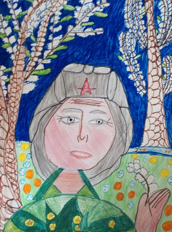 Детский рисунок - Танкист