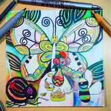 Рисунок "Букашки пьют чай"