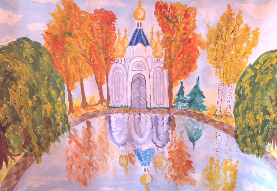 Детский рисунок - Костинский пруд в Королеве