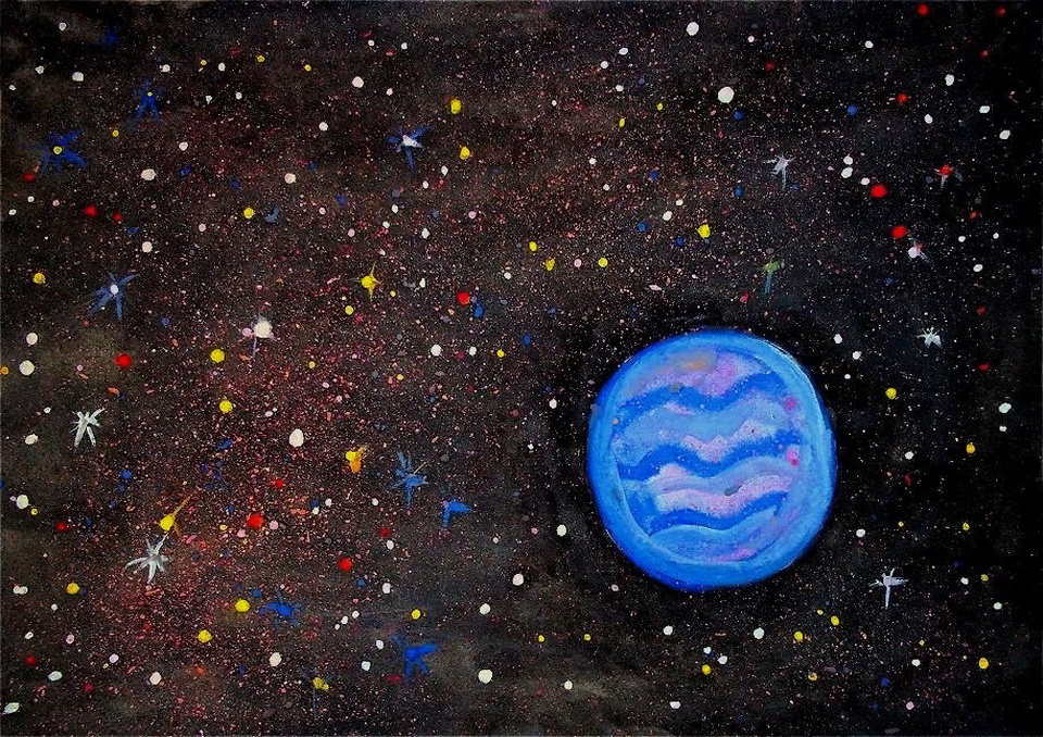 Детский рисунок - Планета Нептун