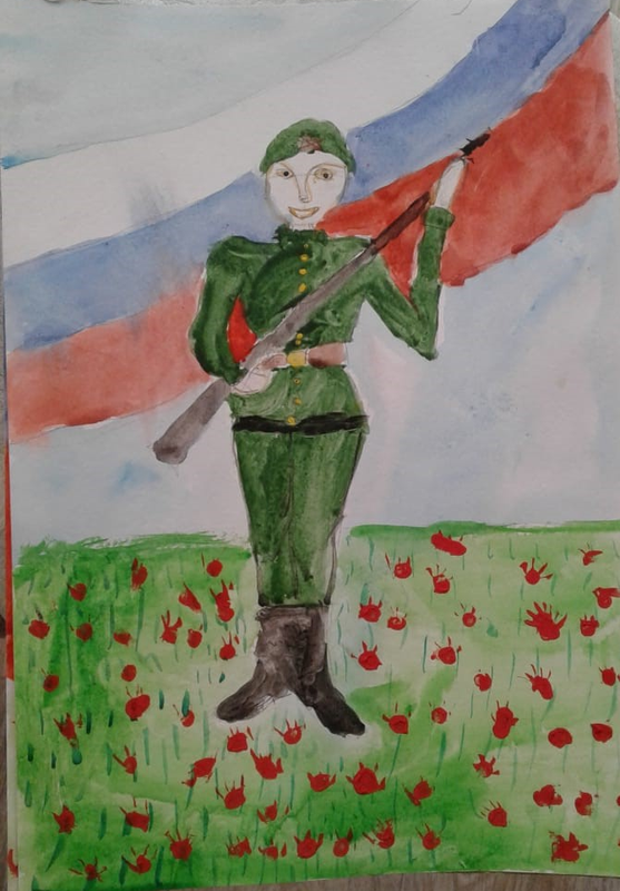 Детский рисунок - Солдат