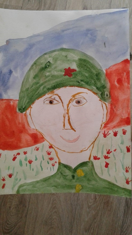 Детский рисунок - Солдат