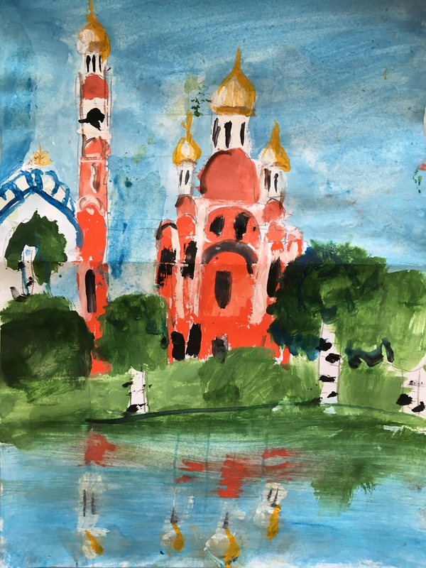 Детский рисунок - Мой красивый город