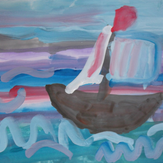 Рисунок "В городе Чкаловске на Горьковском море" на конкурс "Конкурс детского рисунка “Города - 2018” вместе с Erich Krause"