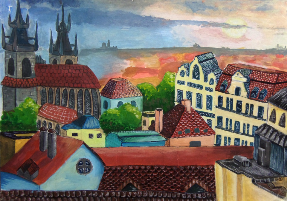Детский рисунок - Прага
