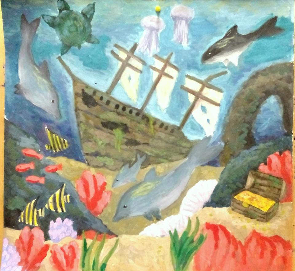 Детский рисунок - Морское дно