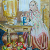 Рисунок "Яблочный спас" на конкурс "Конкурс творческого рисунка “Свободная тема-2019”"