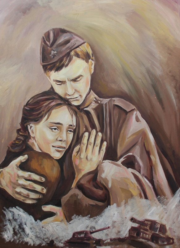 Детский рисунок - На фронт