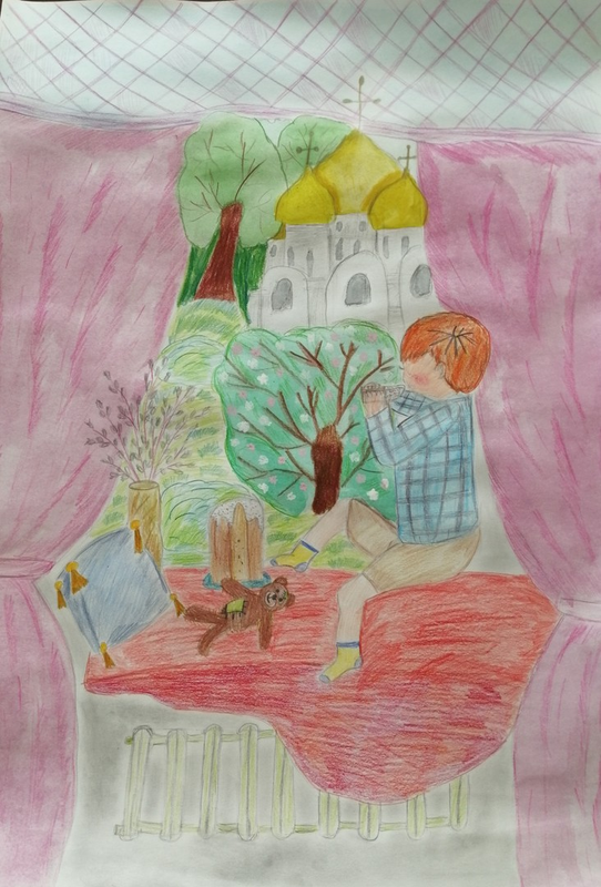 Детский рисунок - Пасха
