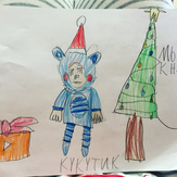 Рисунок "Мышонок Ням готовится к новому году" на конкурс "Конкурс детского рисунка "Мир Кукутиков""