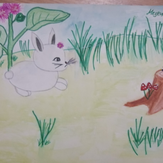Рисунок "Зайка" на конкурс "Конкурс творческого рисунка “Свободная тема-2019”"
