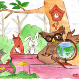 Рисунок "Лесная школа" на конкурс "Конкурс детского рисунка "Рисовашки - 1-6 серии""