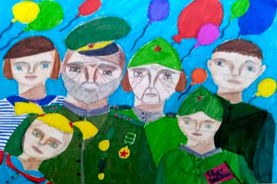 Детский рисунок - 9 МАЯ