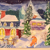 Рисунок "Перед Рождеством" на конкурс "Конкурс рисунка "Новогоднее Настроение 2017""