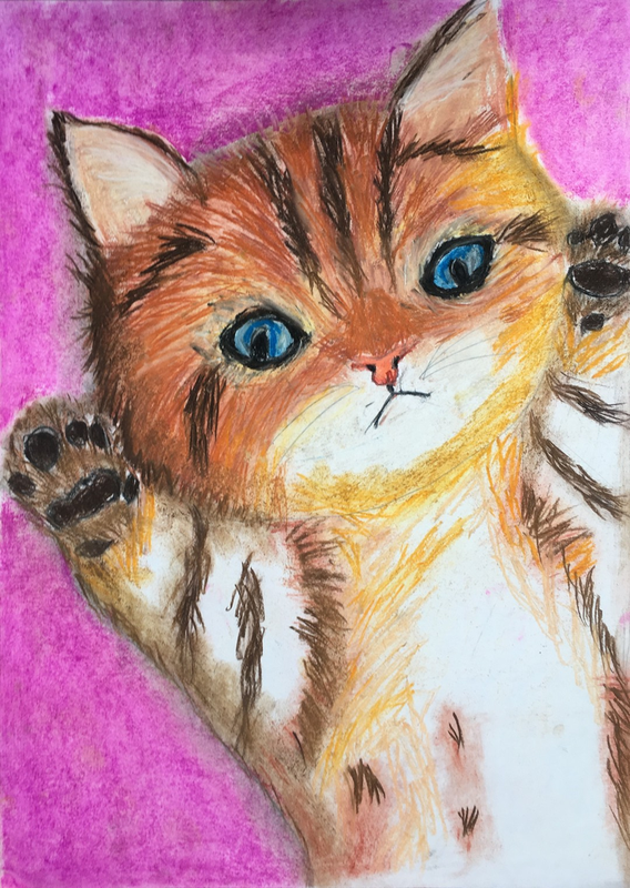 Детский рисунок - Котенок