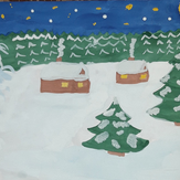 Рисунок "Зимняя ночь" на конкурс "Конкурс творческого рисунка “Свободная тема-2020”"