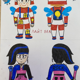 Рисунок "Лайт Беа и Рок Биби" на конкурс "Конкурс рисунка по игре Brawl Stars - “Биби и Беа: Герой или злодей?”"