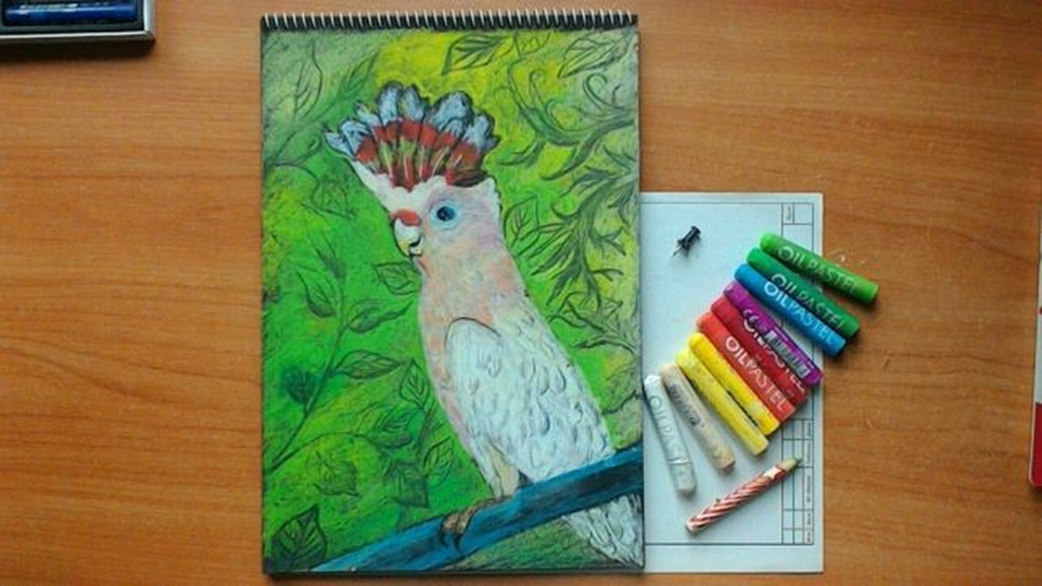 Детский рисунок - Какаду