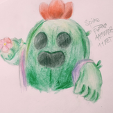 Рисунок "Участвую" на конкурс "Конкурс рисунка по игре Brawl Stars - “Биби и Беа: Герой или злодей?”"