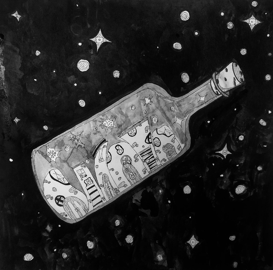 Детский рисунок - Дрейфующий мир