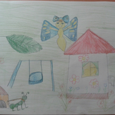 Рисунок "Домик для Эвелинки" на конкурс "Домик для Эвелинки. 3-й конкурс рисунка по 1-й серии «Летать»"